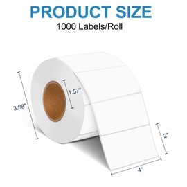 4" x 2" Premium Thermal Labels (1000/Roll) – Compatible with Direct Thermal Printers. Ideal for Shipping, Inventory Management, Barcode Systems, and FBA SKU Labeling