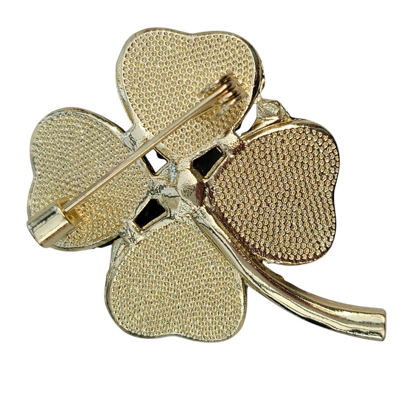 GFM® Three Leaf or Four Leaf Clover Dimantes Enamel Brooch
