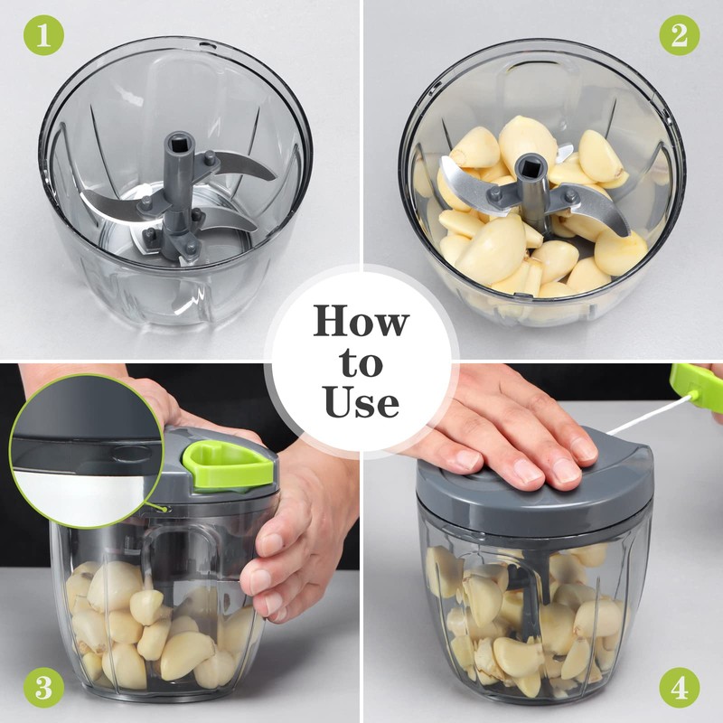 Cambom Manual Food Chopper Vegetable Cutter, Hand String Vegetable Chopper