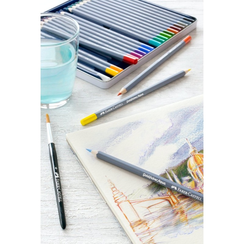 Faber-Castell 114636 - Aquarellstifte Goldfaber, 36-teiliges Buntstifte Set, bruchsicher, vollständig