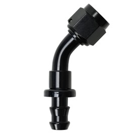 smileracing Black 10AN 45 Degree Aluminum Swivel Push-on/Lock Hose Barb Fuel Oil Line End Fitting