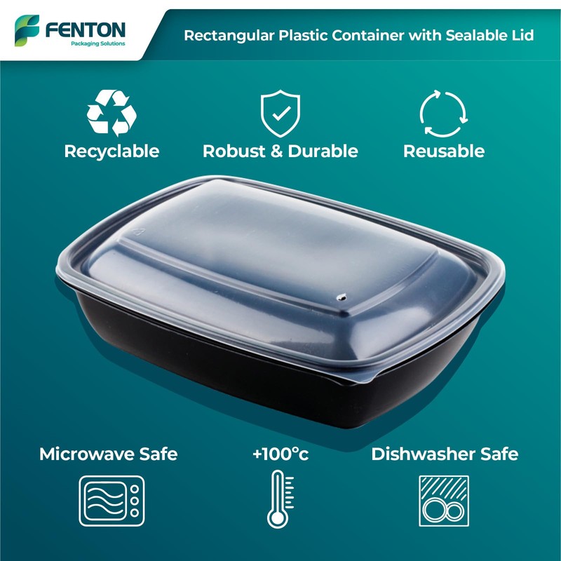 Fenton Packaging 15 X Microwavable Meal Prep Food Storage Containers