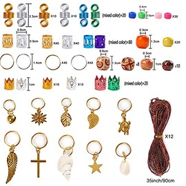 Leeven 417PCS Dreadlock Accessories Hair Braid Accessories with Braid Rings Hair Hoops Hair Clips Dreadlock Beads Colorful Cord Hair Rings