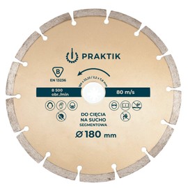 7" 180mm Diamond Cutting Disc Stone Cutter Wheel-Segmented for Dry Application Concrete Brick Granite Mortar Masonry