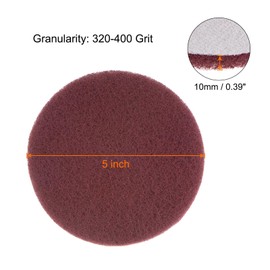 sourcing map 10pcs Drill Power Brush 5 inch Tile Scrubber Scouring Pads 320-400 Grit for Bathroom Kitchen Household Cleaning