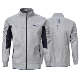 TBMPOY Men's Jersey Top and Bottom Sportswear Set, Sweatshirt, Running Wear, Sweat Absorbent, Quick Drying, Activewear, Jogging, Walking, Climbing, Walking, Hiking, Top and Bottom Set, gray
