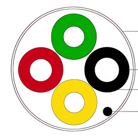 FiveStarCable 16/4 500 Ft. 4 Conductors Audio Speaker Lightning Installation High-Power Home Wiring Cable Wire (White, 16-4 500ft)