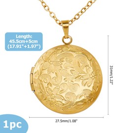 Hobbspring Photo Locket Necklaces, Picture Necklace, Vintage Necklace with Pendant, Stainless Steel Necklace for Women and Wives, Stainless Steel