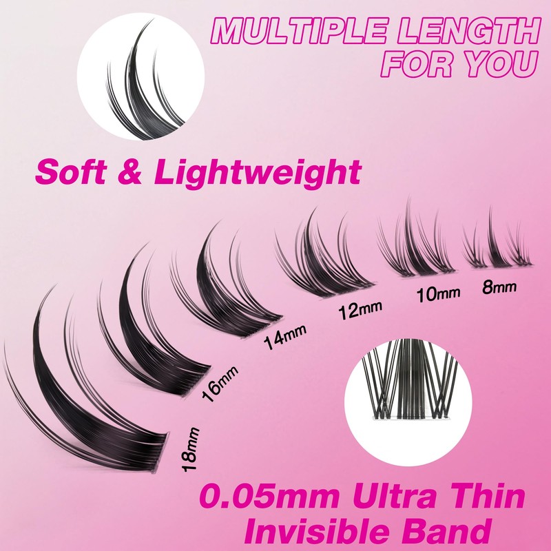 VEYESBEAUTY Eyelash Extensions Cluster Lash Extension Manga 8-18 mm