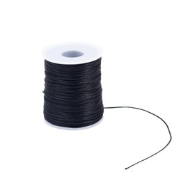 2mm x 100 Yards Black Nylon Cord, Satin String Bracelet Cord Macrame Trim, Premium Quality Beading Thread for Jewelry Making/Crafters