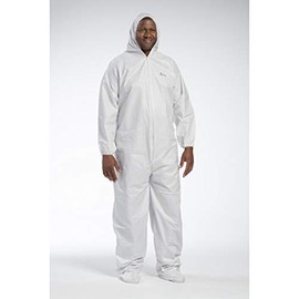 Posi Wear BA - Protective Microporous Disposable Coverall, Hooded Suit, Zipper Front with Elastic Wrists & Ankles, 2X-Large, Pack of 1