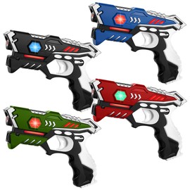 KidsTag Laser Tag Set: 4 Laser Guns - Laser Tag Game (4 Colours) Set for Children from 6 Years