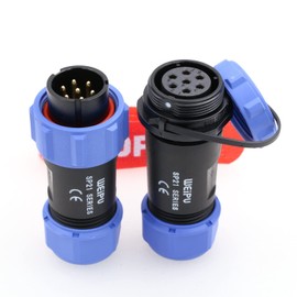 DRRI Weipu SP21 Inline 7 Pin Threaded Coupler Waterproof IP68 Circular Aviation Connector Cable Connector for RV Rear View Camera