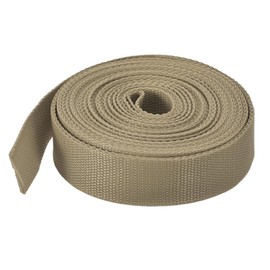 MECCANIXITY Lightweight Polypropylene Webbing Strap 1 1/4" 10 Yard Backpack Strapping Band Khaki for Outdoor Luggage Cargo Straps