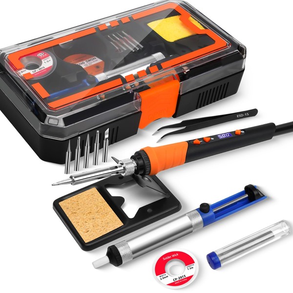 Soldering Iron, 90W Soldering Kit, LCD 12-in-1 Soldering Tool, Adjustable