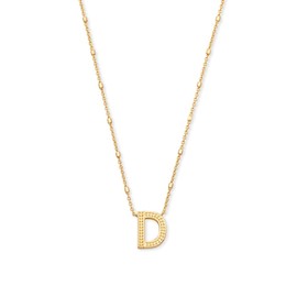 Kendra Scott Letter D Pendant Necklace for Women, Fashion Jewelry, 14k Gold-Plated Brass, Gold Metal, Letter D