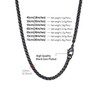 FaithHeart Black Thin Spiga Chain Necklace for Male 316L Stainless