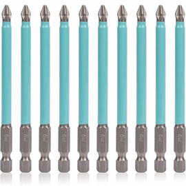 KEWAYO Magnetic Screwdriver Bits Set - 10Pcs PH2 Phillips Screwdriver Bits, 2.76 Inch Length, 1/4" Hex Shank, Ideal for Electric Screwdrivers (PH2 x 70MM)