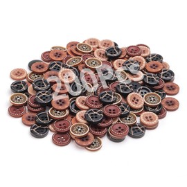 NeoBusy Buttons - Sewing Buttons, 200 Pieces Buttons for Cardigans for Crafts, Knitting, DIY Projects and Holiday Decoration (Dark)
