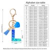 Zesirmay Initial letter Keychains, Sparkly Glitter Letter Keychain with Tassel,Resin