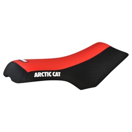Enjoy Mfg Seat Cover - Compatible Fit for 2005-2017 Arctic Cat 400 500 650 700 750 1000 (Black Side Standard) #387 Logo (Black/RED Standard)