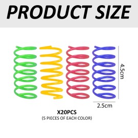 CYNOSURETECH 20 Pieces Cat Toy Coil Springs, Fun Cat Toys, Cat Toys Intelligence, Cat Interactive Toys, Creative Colorful Coil Springs, Suitable for Cats to Play, Chew and Chase