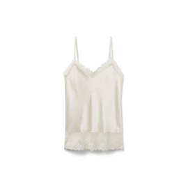 Intimissimi Woman's Pretty Flowers Thin Strap Silk Tank Top in Ivory, Size S