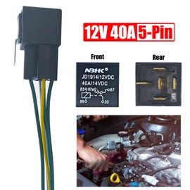 AUTOXBERT Car Relay Switch Harness, 6PCS 12V 40A Car Relay with Harness Socket Set, 5-Pin SPDT Waterproof Automotive Relays with Heavy Duty 14 AWG Wires for Car/Truck/Van/Motorcycle/Boat