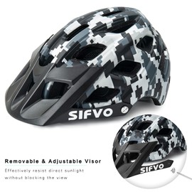 SIFVO Kids Bike Helmet Kids Helmet Age 6 + Boys and Girls Bike Helmet with Cool Visor, Bike Helmets for Kids, Kids' Helmets Youth Bike Helmet Adjustable & Lightweight（52-58cm)