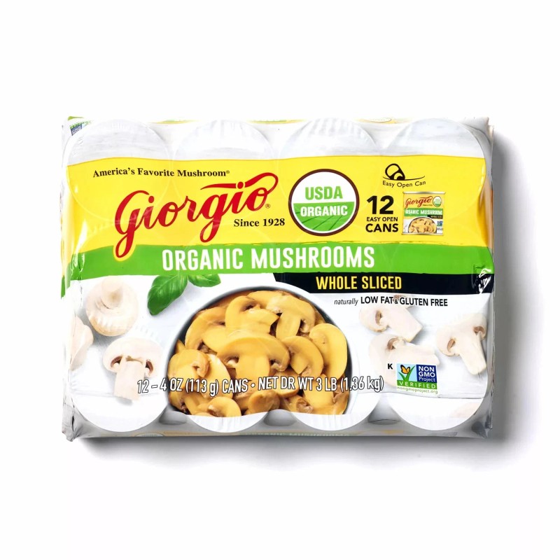 Giorgio Organic Mushrooms 4 oz (Pack of 12) Fresh Canned