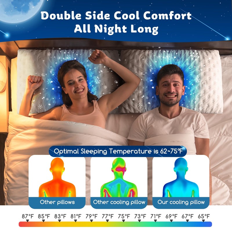 Luxury Cooling Side Sleeper Pillow for Neck and Shoulder Pain,