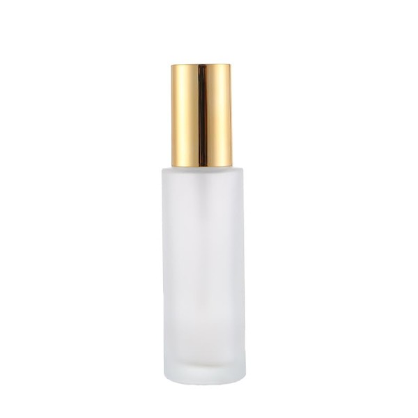 2Pcs 60ml/2oz Empty Frosted Clear Lotion Pump Bottles with Gold