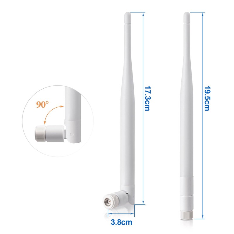 BINGFU 2.4GHz 5GHZ 6dbi WiFi Antenna Omnidirectional RP-SMA Plug for