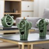 Cute Cactus Backflow Incense Burner, Green Ceramic Incense Holder Waterfall