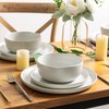 AmorArc Ceramic Dinnerware Sets, Wavy Rim Stoneware Plates and Bowls