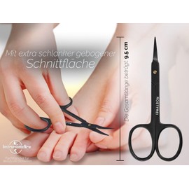 Cuticle Scissors Black with Tower Tip - Stainless Steel - Curved Cutting Surface