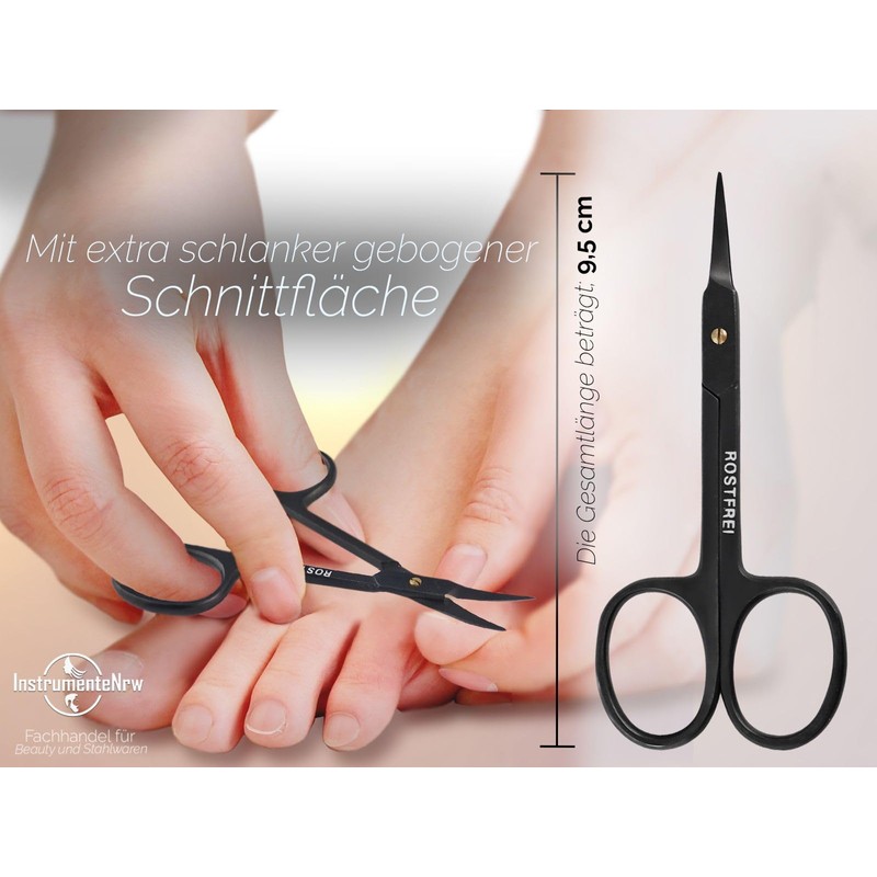 Cuticle Scissors Black with Tower Tip - Stainless Steel -