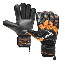 Precision Training Fusion X Roll Finger Protect Professional Football Junior Goalkeeper Gloves, Black, 6