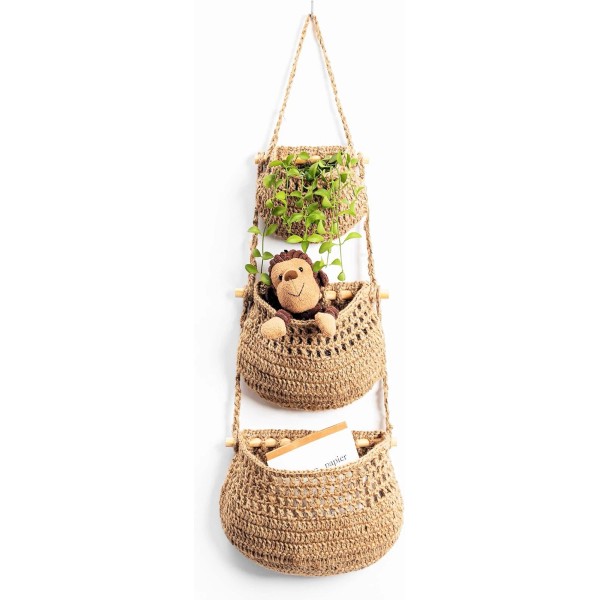 Does not apply Hanging Fruit Basket, 3 Tier Woven Jute