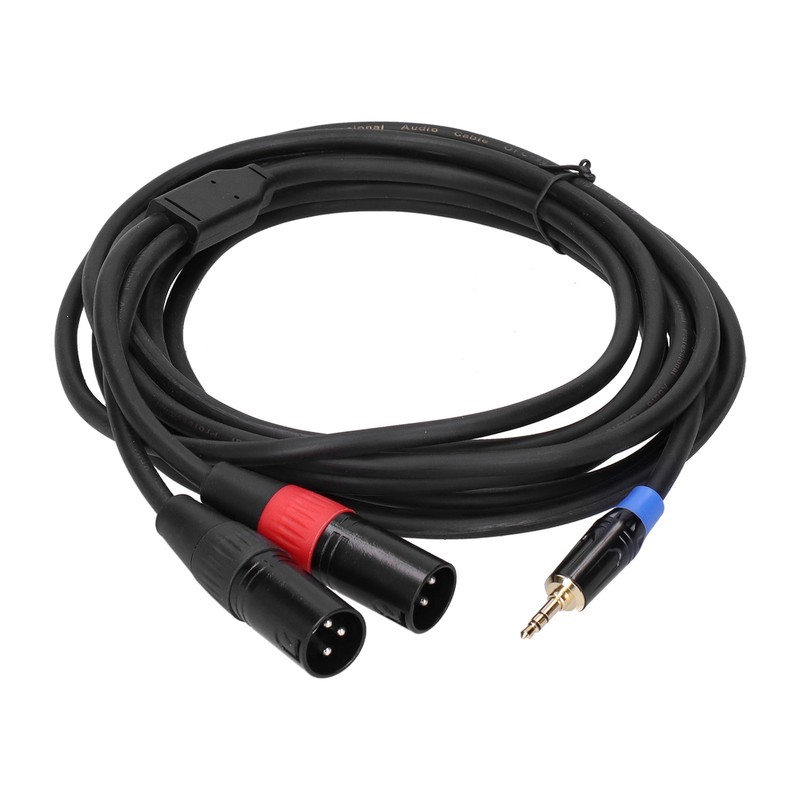 3.5mm Stereo Male to Dual 2 XLR Male Plug Connector