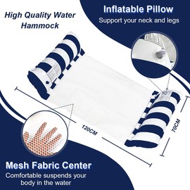 Float Bed for Adults, Water Hammock, Water Float, Sofa, Float, Mat, Lounge, Chair, Water Play, Boat, Heat Protection, Pool, Beach, Beach, Leisure, 47.2 x 27.6 inches (120 x 70 cm) (duck blue)
