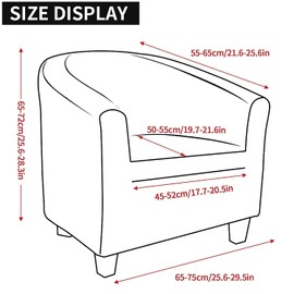 TOPCHANCES Armchair Cover, Armchair Throws, Extendable Elastic Armchair, Velour Chair Cover with Armrests for Cafe Chair, Club Chair, Lounge Chair, Cocktail Chair