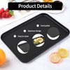 2‑Pack Black Non‑Slip Rectangular Plastic Food Serving Trays 12.2×8.9in