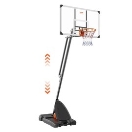 VEVOR Basketball Hoop, 7.6-10 ft Adjustable Height Portable Backboard System, 54 inch Basketball Hoop & Goal, Basketball Set with Wheels, Stand, and Fillable Base, for Outdoor/Indoor - Color: 32 inches
