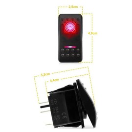 Rocker Switch LOW BEAM Headlight Lamp Cover Cap Laser Labeled Red Led 12V 24V