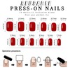 Christmas Fake Nails, 24pcs Christmas Stick On Nails, Square False