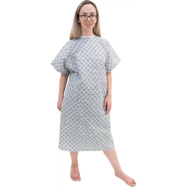 AMU Solutions Wholesale Unisex Value Hospital Gown, Back Tie, 44"