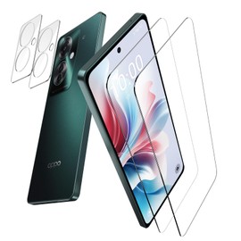 Besecou Glass Film for OPPO RENO11 A, Protective Film, 2 + Camera Film, Fingerprint Authentication, Tempered Glass, LCD Protective Film, 9H Hardness, Shockproof, High Transmittance, Anti-Fingerprint,