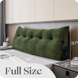 ZOEMO Large Bolster Triangular Headboard Wedge Backrest Positioning Support Bed Rest Reading Pillows Headboard Wedge Pillows for Day Bed with Removable Cover