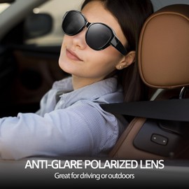 SIPHEW Polarized Fit Over Glasses Sunglasses for Women UV Protection, Trendy Polarized Sunglasses for Driving UV Protection